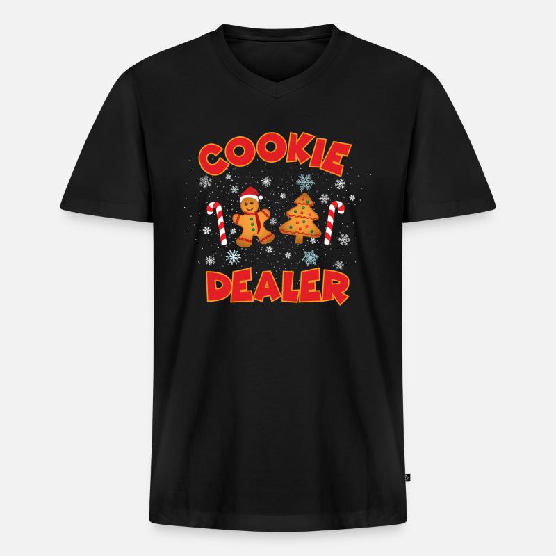 Weihnachtsplätzchen-Händler - Männer Premium Bio T-Shirt mit V-Ausschnitt - Schwarz