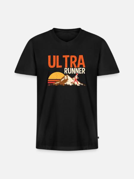 Ultra Marathon Runner Retro Competition Gift - Men's Premium Organic T-shirt with V-neck - black