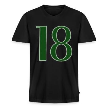 18 Birthday Congratulations - Men's Premium Organic T-shirt with V-neck - black - Front - Nico (187cm)