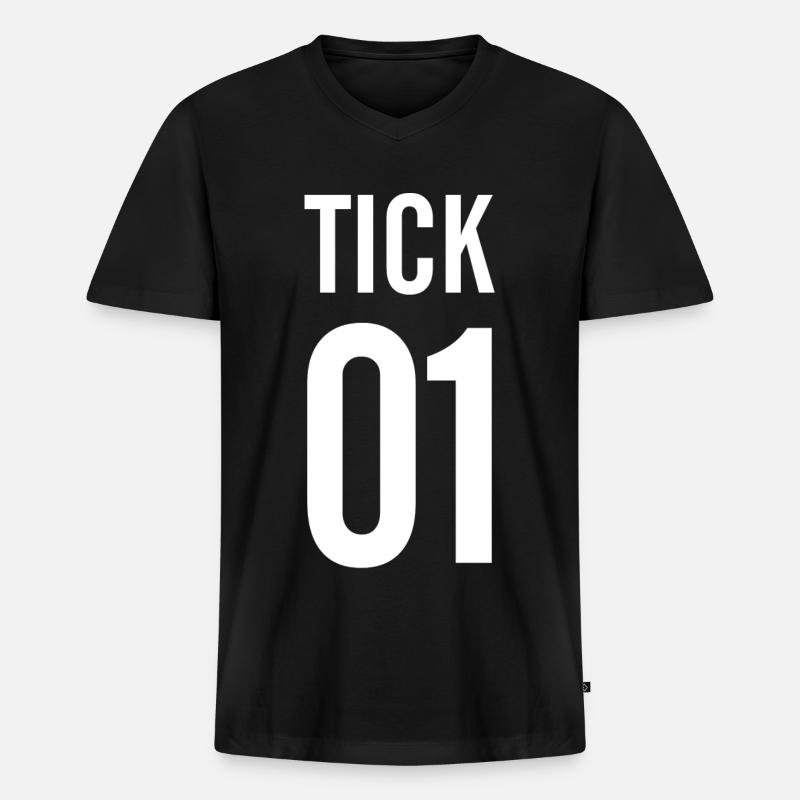 TICK - Männer Premium Bio T-Shirt mit V-Ausschnitt - Schwarz