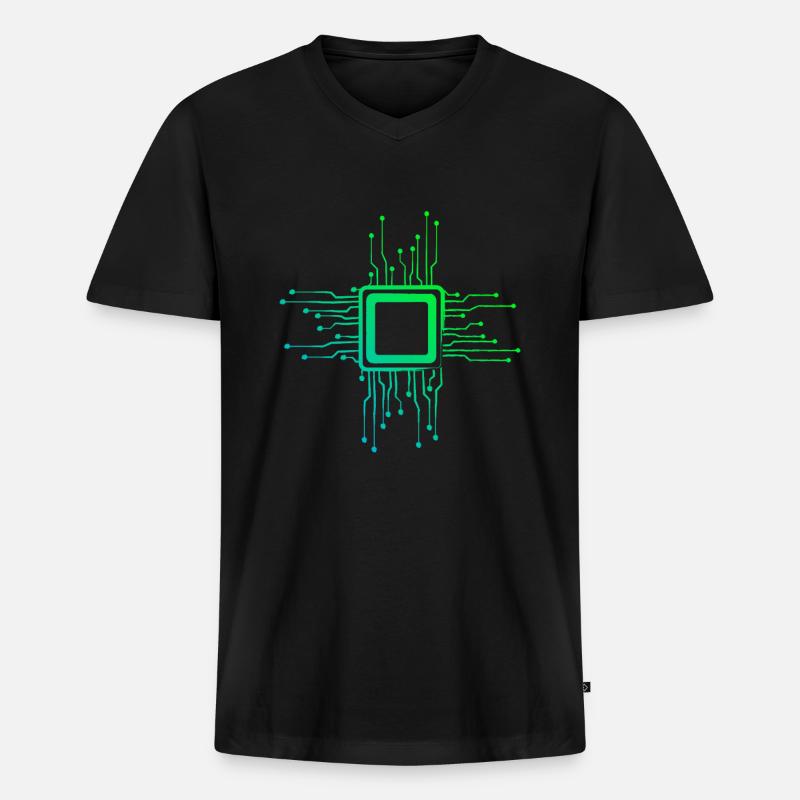 CPU Schaltkreise Computer Chip Nerds - Männer Premium Bio T-Shirt mit V-Ausschnitt - Schwarz