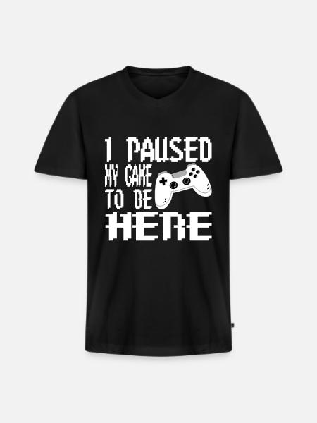 Gaming Retro Geschenkidee - Männer Premium Bio T-Shirt mit V-Ausschnitt - Schwarz