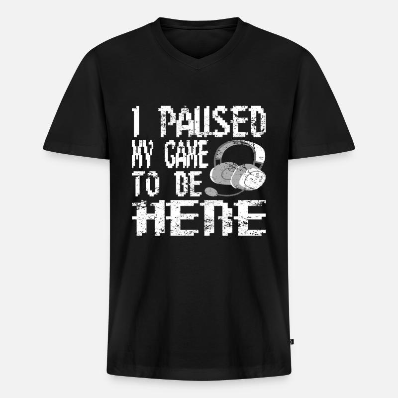 Gaming Retro Geschenkidee - Männer Premium Bio T-Shirt mit V-Ausschnitt - Schwarz
