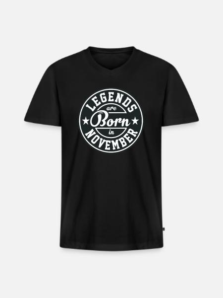 Legends born born birthday gift Gebu - Men's Premium Organic T-shirt with V-neck - black