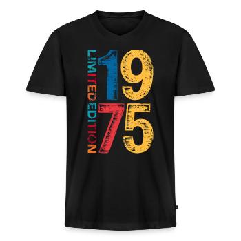 Legend 1975 50th Birthday Gifts for Men Women 50 Y - Men's Premium Organic T-shirt with V-neck - black - Front - Nico (187cm)