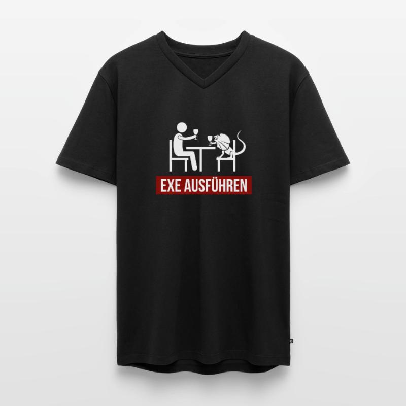 Admin EXE ausführen Sysadmin Systemadmin Dinner Männer Premium Bio T-Shirt mit V-Ausschnitt