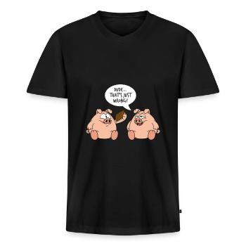 Gris gris Sig sjov spareribs gave - Premium økologisk T-shirt med V-hals til mænd - sort - Foran - Nico (187cm)