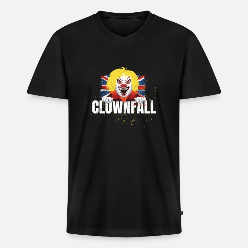 Clownfall - Männer Premium Bio T-Shirt mit V-Ausschnitt - Schwarz