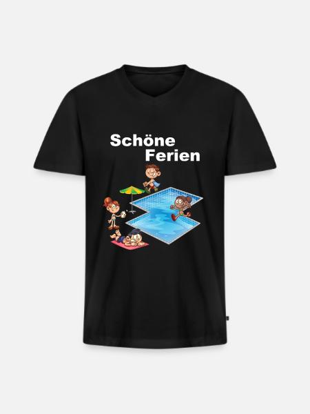 Schöne Ferien - Männer Premium Bio T-Shirt mit V-Ausschnitt - Schwarz
