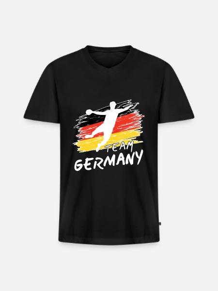 Team Germany Handball - Men's Premium Organic T-shirt with V-neck - black