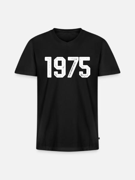 1975 Vintage Born Vintage 1975 Birthday 1975 - Men's Premium Organic T-shirt with V-neck - black