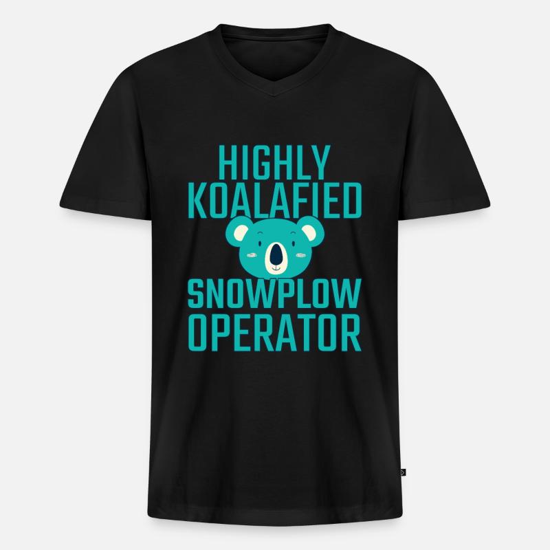 Snowplow Operator Koalafied Schneepflugfahrer - Männer Premium Bio T-Shirt mit V-Ausschnitt - Schwarz