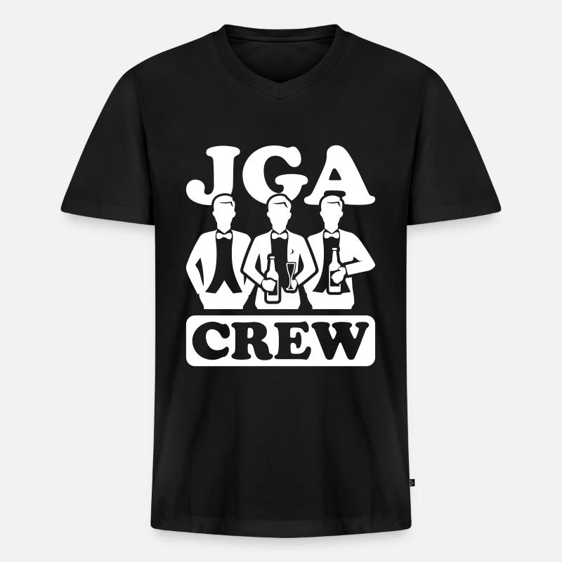 Junggesellen Abschied Crew - Männer Premium Bio T-Shirt mit V-Ausschnitt - Schwarz