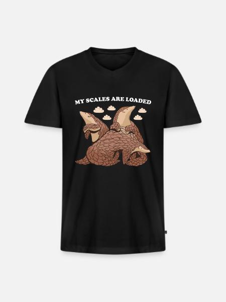 My Scales Are Loaded Pangolin - Men's Premium Organic T-shirt with V-neck - black
