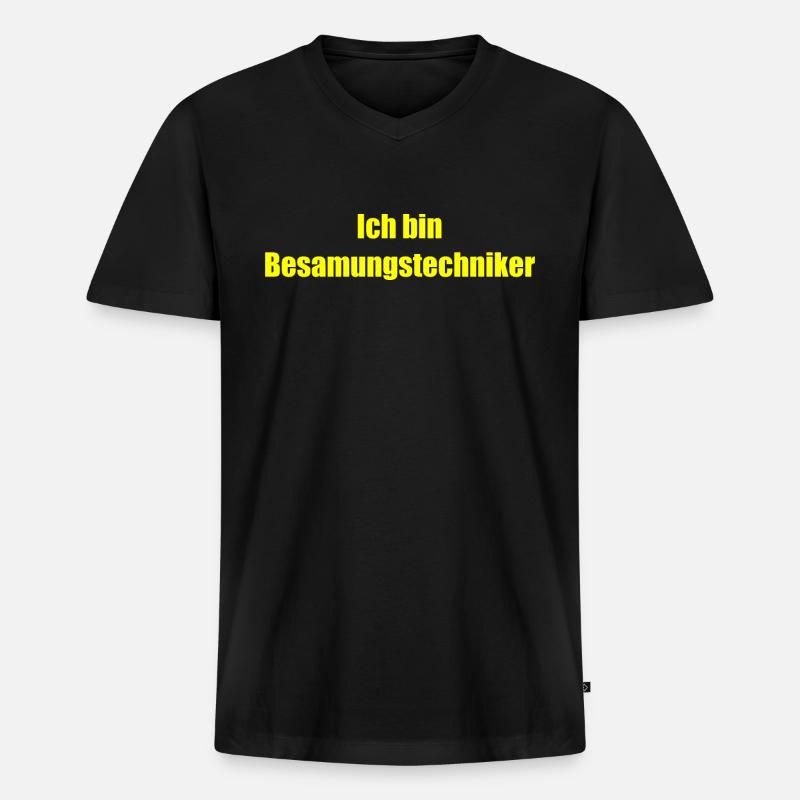 Besamungstechniker - Männer Premium Bio T-Shirt mit V-Ausschnitt - Schwarz