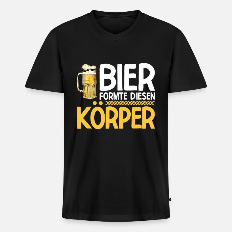Bier Geschenk Geburtstag Saufen Bierchen - Männer Premium Bio T-Shirt mit V-Ausschnitt - Schwarz
