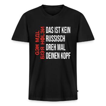 Geh Mal Bier Holen Lustige Alkohol Sprüche - Männer Premium Bio T-Shirt mit V-Ausschnitt - Schwarz - Vorne - Nico (187cm)