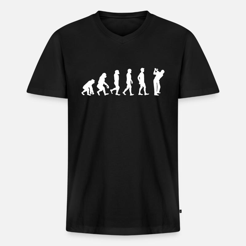 Evolution Golf - Men's Premium Organic T-shirt with V-neck - black