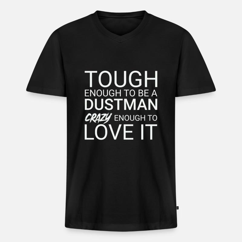 Dustman Crazy - Männer Premium Bio T-Shirt mit V-Ausschnitt - Schwarz