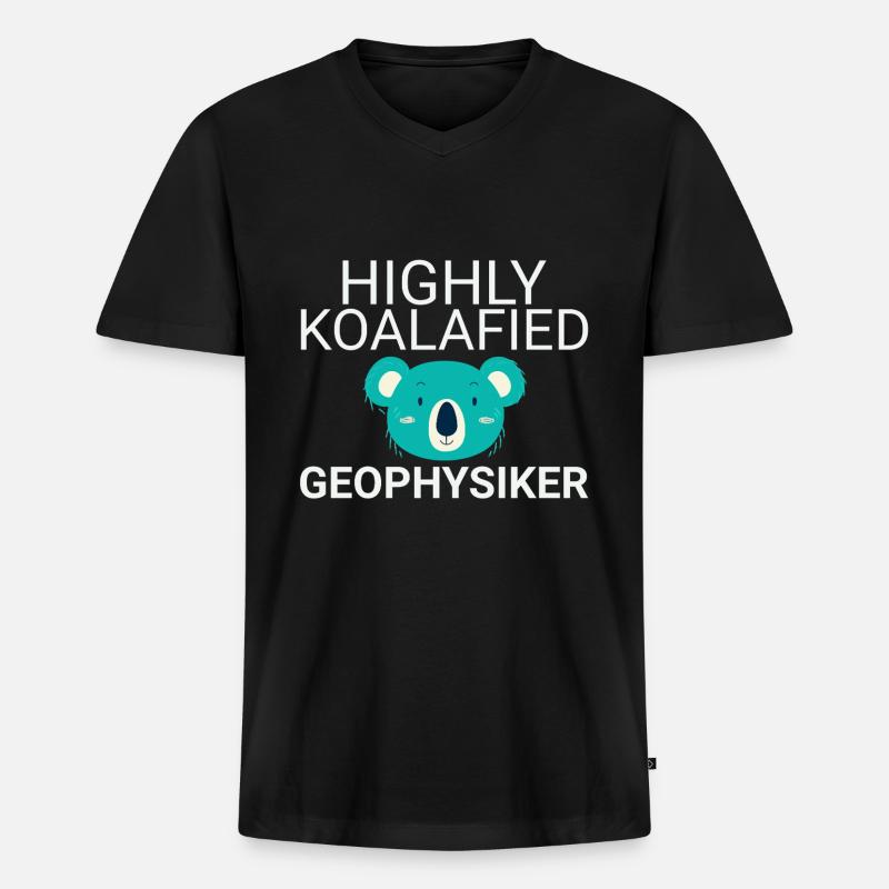 Geophysiker Koalafied Geophysik - Männer Premium Bio T-Shirt mit V-Ausschnitt - Schwarz