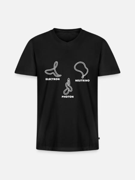 Stringtheorie Elektron Neutrino Photon - Männer Premium Bio T-Shirt mit V-Ausschnitt - Schwarz