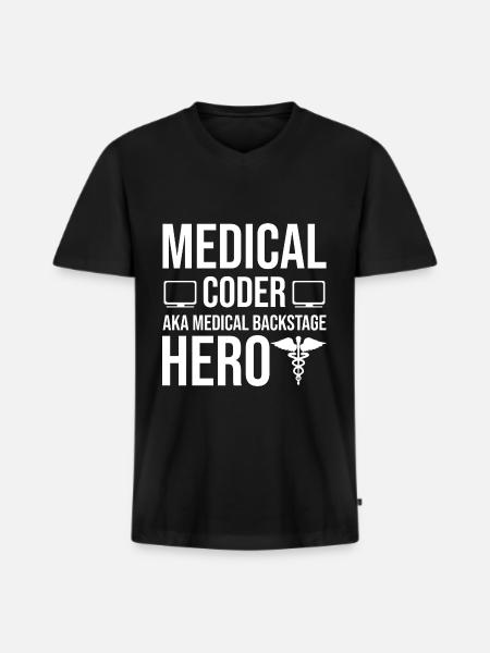 Klinischer Kodierer - Männer Premium Bio T-Shirt mit V-Ausschnitt - Schwarz