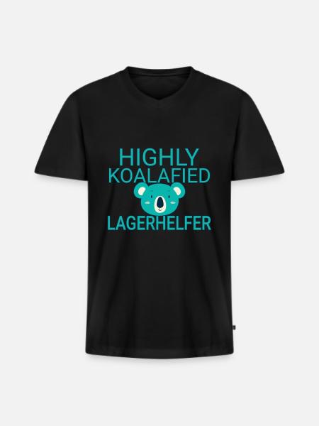 Warehouse Assistant Koalafied - Men's Premium Organic T-shirt with V-neck - black