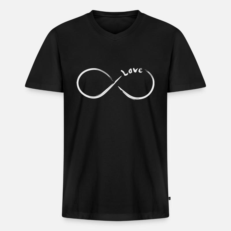 Unendlichkeit Love - Männer Premium Bio T-Shirt mit V-Ausschnitt - Schwarz