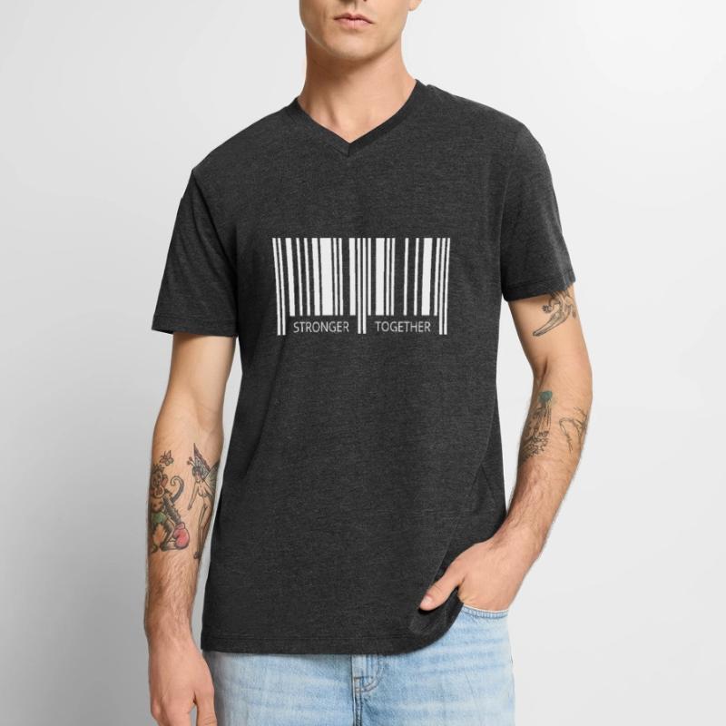 Ensemble puissant Corona Barcode Strichcode Partner T-shirt encolure en V Premium bio Homme