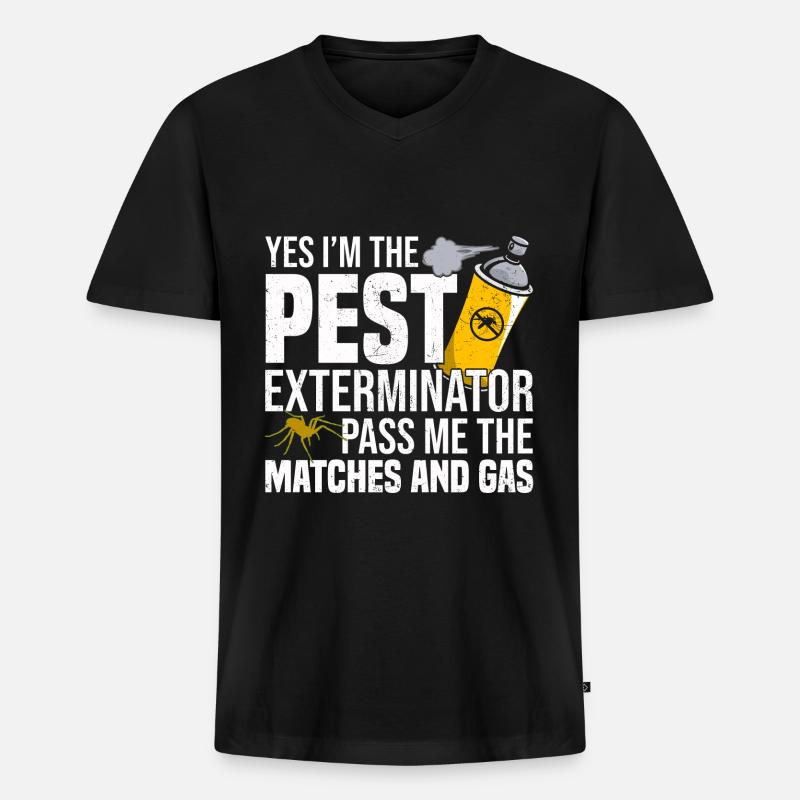 Schädlingsvernichter - Männer Premium Bio T-Shirt mit V-Ausschnitt - Schwarz