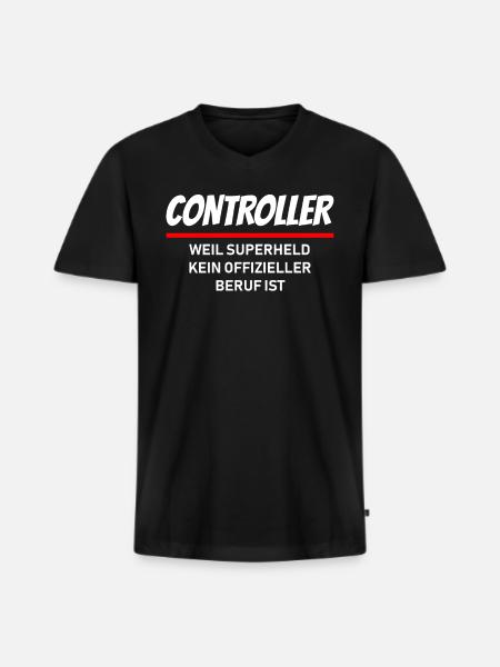 Controller Controlling Administration Berufe - Männer Premium Bio T-Shirt mit V-Ausschnitt - Schwarz