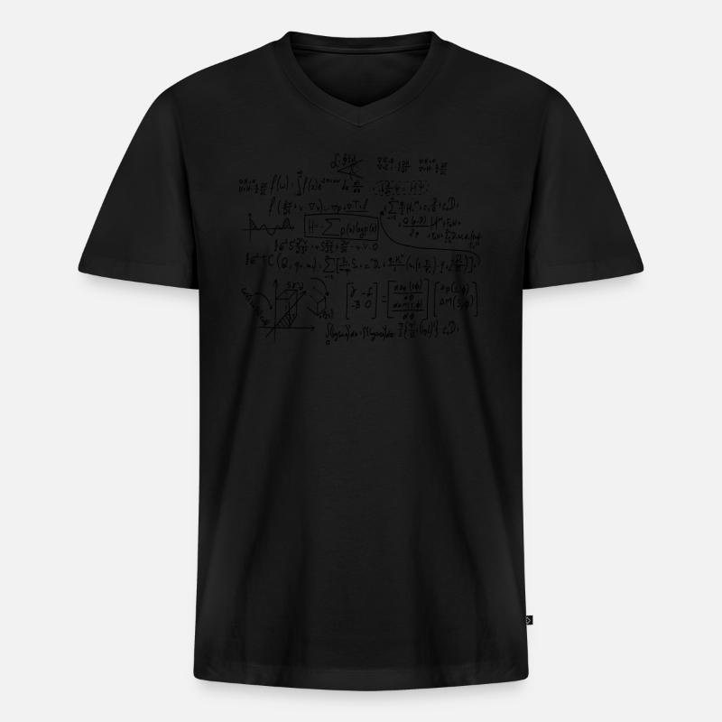 Mathématiques Mathématicien Math Professeur Maths - T-shirt encolure en V Premium bio Homme - noir