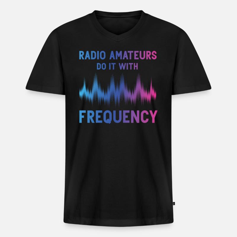 Funkamateure Tun Es Mit Frequenz - Männer Premium Bio T-Shirt mit V-Ausschnitt - Schwarz