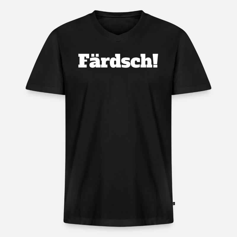 Färdsch, Original sächsisches - Männer Premium Bio T-Shirt mit V-Ausschnitt - Schwarz