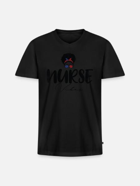 Nurse Vibe Nurses - Men's Premium Organic T-shirt with V-neck - black