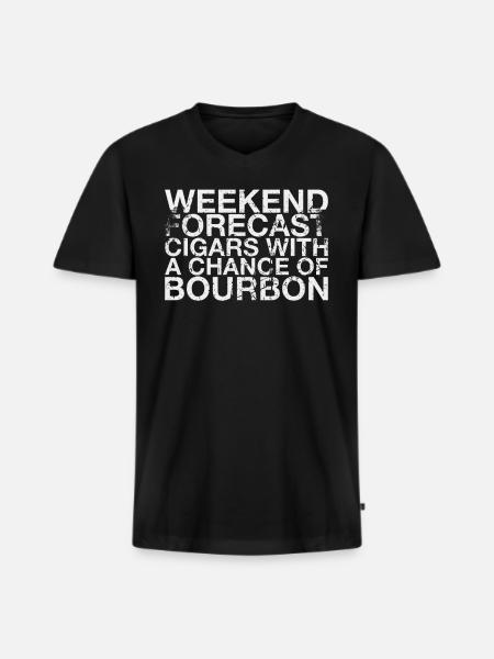 Wochenendprognose Zigarren Mit Bourbon-chance - Männer Premium Bio T-Shirt mit V-Ausschnitt - Schwarz