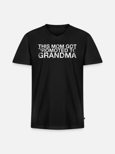 Denne mor blev forfremmet til bedstemor design - Premium økologisk T-shirt med V-hals til mænd - sort