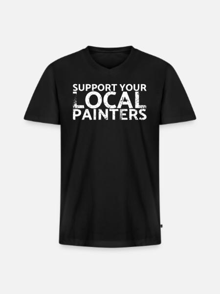 Support your local - Men's Premium Organic T-shirt with V-neck - black