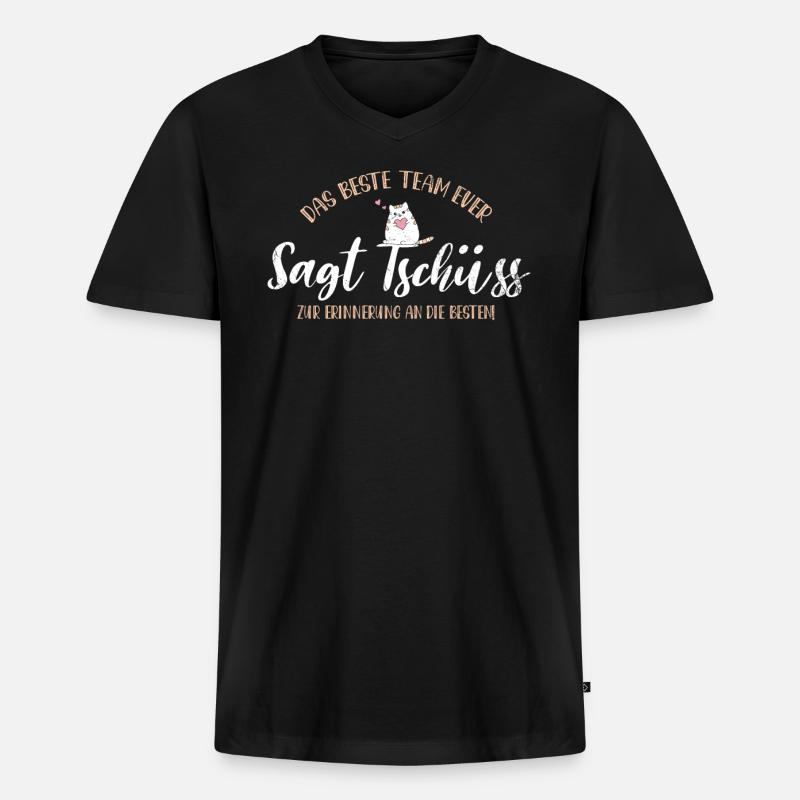 Tschüss vom Team, Abschied - Männer Premium Bio T-Shirt mit V-Ausschnitt - Schwarz