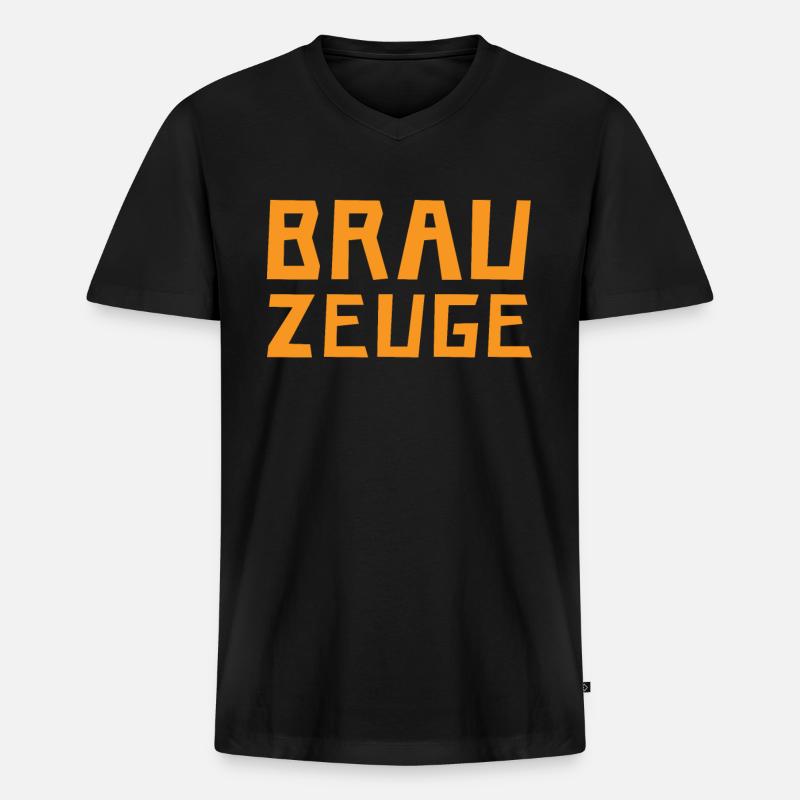 Brewman Beer Drinker - Männer Premium Bio T-Shirt mit V-Ausschnitt - Schwarz