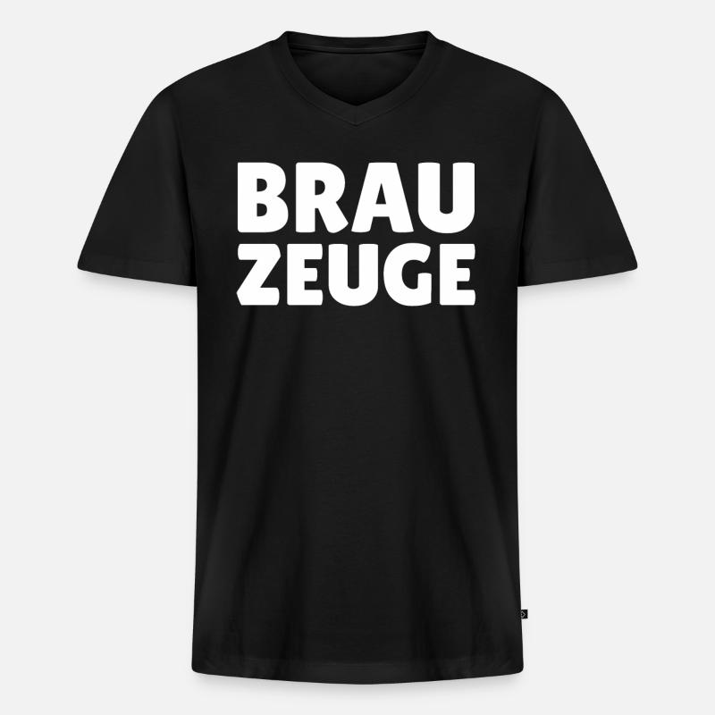 Brewman Beer Drinker - Männer Premium Bio T-Shirt mit V-Ausschnitt - Schwarz