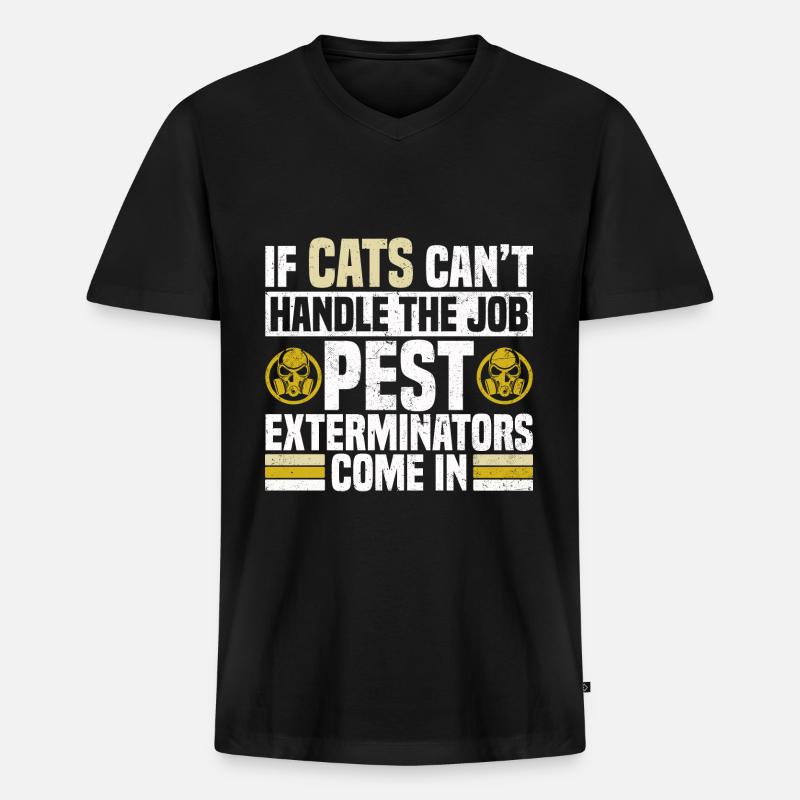 Kammerjäger Geschenk Schädlingsbekämpfer Entwester - Männer Premium Bio T-Shirt mit V-Ausschnitt - Schwarz