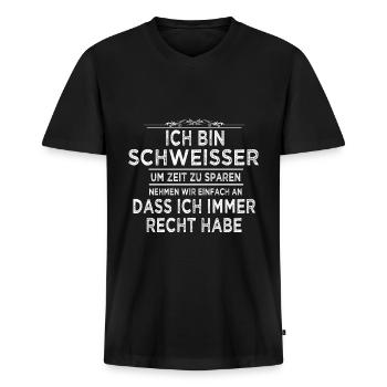 Schweißer Metallbauer Schweisser Schweißen - Männer Premium Bio T-Shirt mit V-Ausschnitt - Schwarz - Vorne - Nico (187cm)