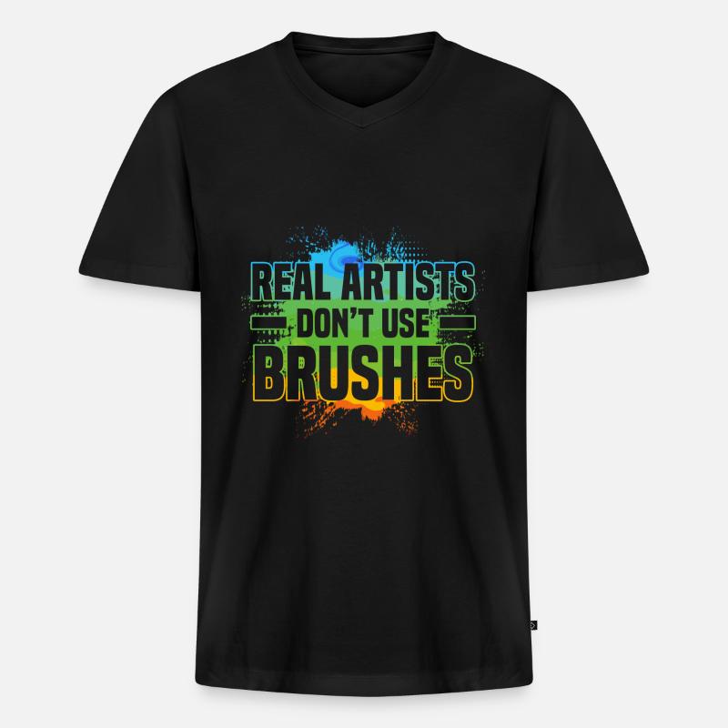 Acrylgießen - Männer Premium Bio T-Shirt mit V-Ausschnitt - Schwarz