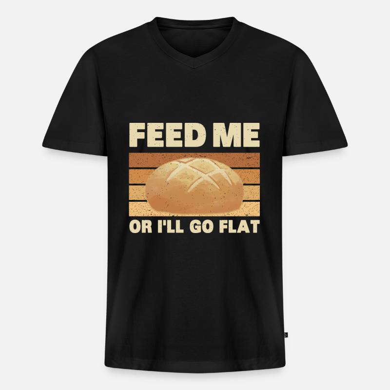 Sauerteig Bäcker | Brotbacken Backen Geschenkidee - Männer Premium Bio T-Shirt mit V-Ausschnitt - Schwarz