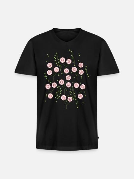 Fleurs et fleurs - T-shirt encolure en V Premium bio Homme - noir