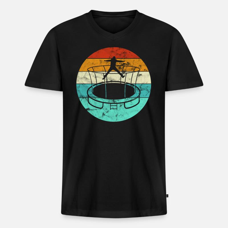 Trampolin - Männer Premium Bio T-Shirt mit V-Ausschnitt - Schwarz