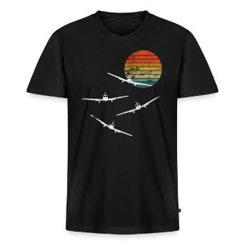 Modellbau Geschenk Modellflug Pilot Modellfliegen - Männer Premium Bio T-Shirt mit V-Ausschnitt - Schwarz - Vorne - Nico (187cm)