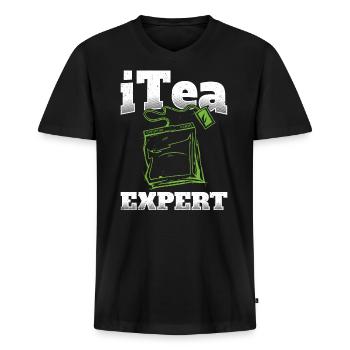 Informatiker Spruch It Experte Computer Nerd Admin - Männer Premium Bio T-Shirt mit V-Ausschnitt - Schwarz - Vorne - Nico (187cm)