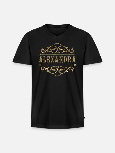 Alexandra or - T-shirt encolure en V Premium bio Homme - noir